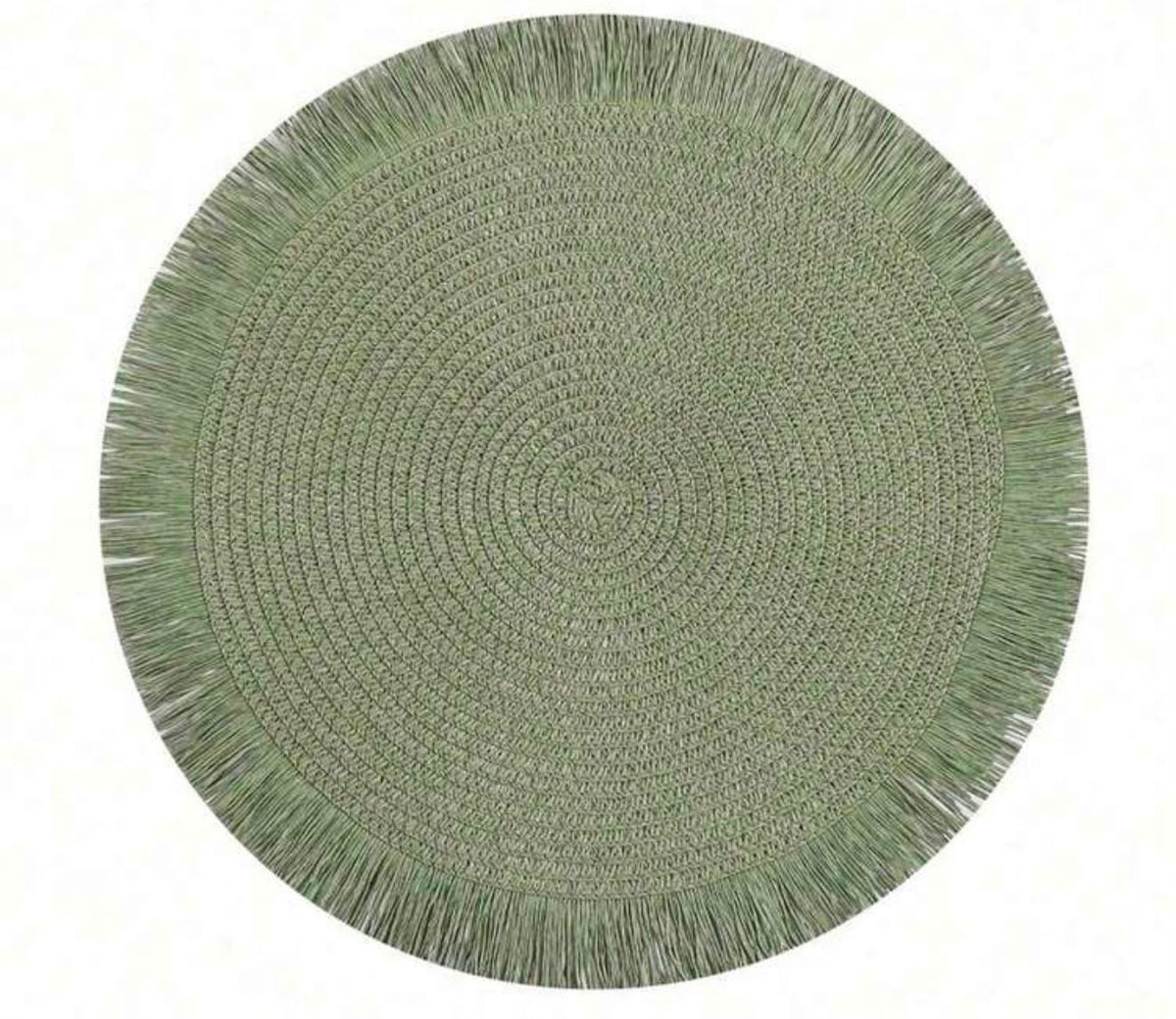 Round Woven Fringe Placemats | Boho Table Setting