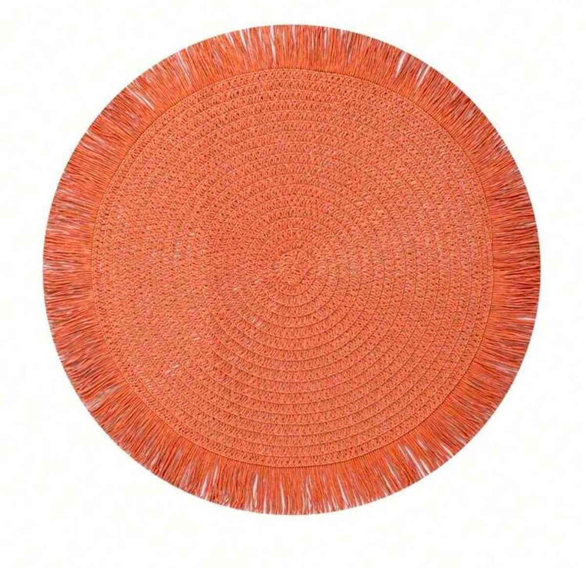 Round Woven Fringe Placemats | Boho Table Setting