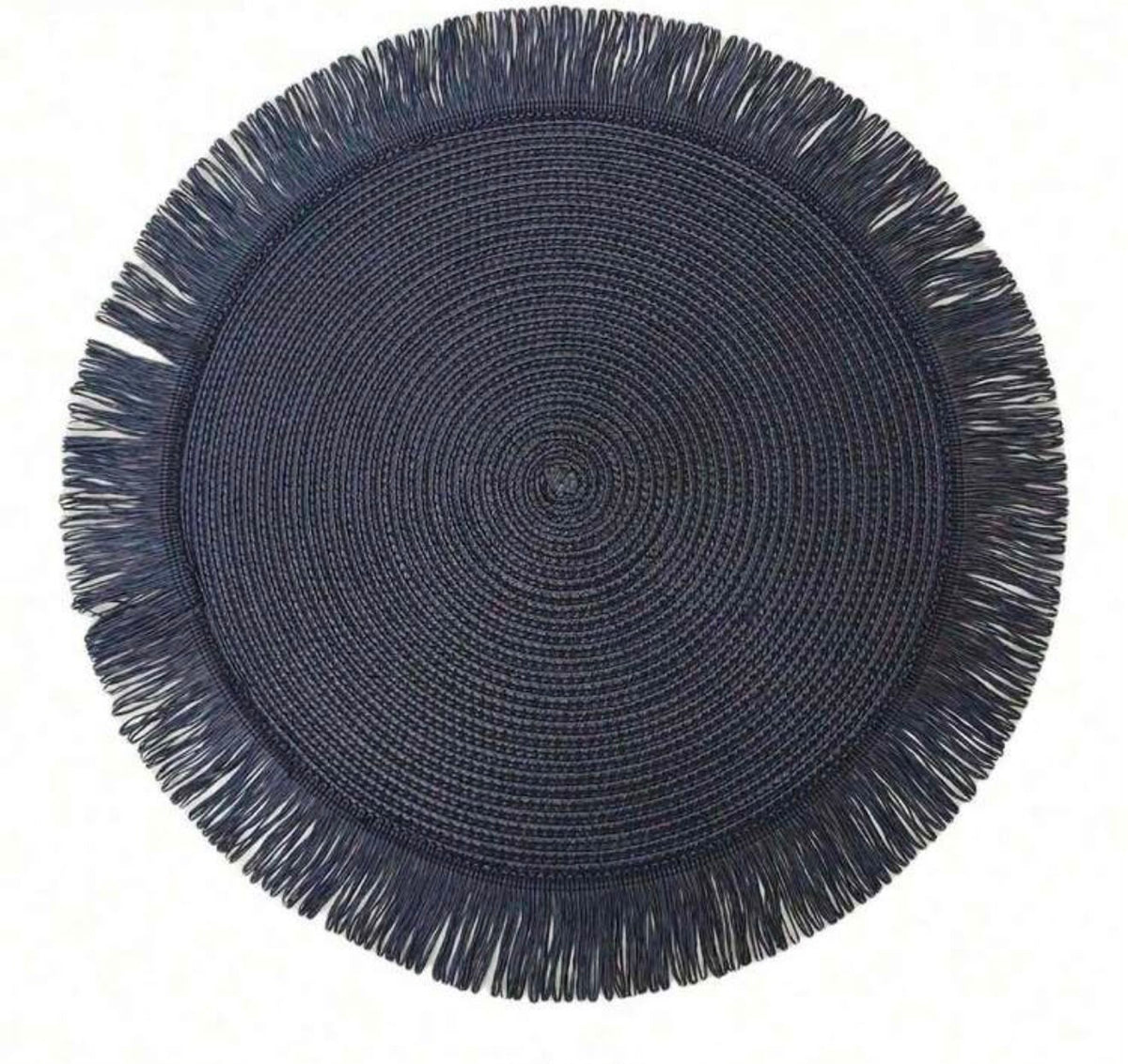 Round Woven Fringe Placemats | Boho Table Setting