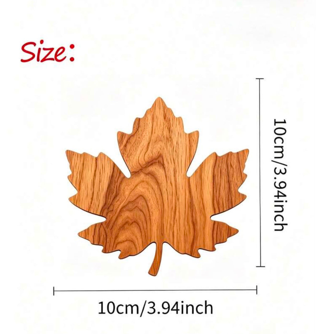 4-Piece Wooden Maple Leaf Coaster Set