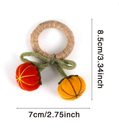 4-Piece Pumpkin Duo Fall Napkin Ring Set