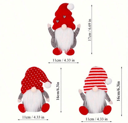 Christmas gnome silverware holders size dimensions - 3 designs