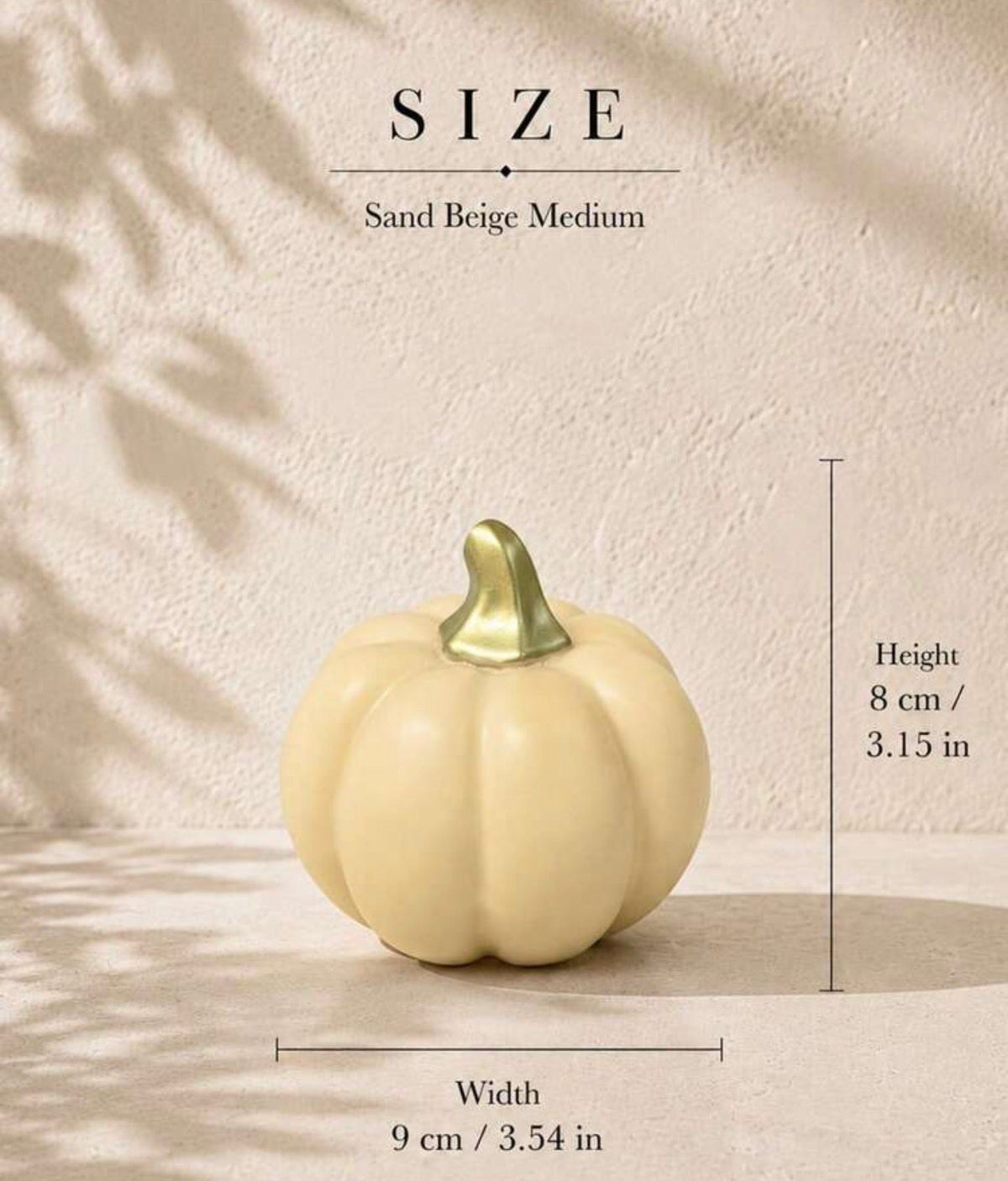 Ceramic Pumpkin Ornament with Gold Stem | Autumn Harvest Home Decor