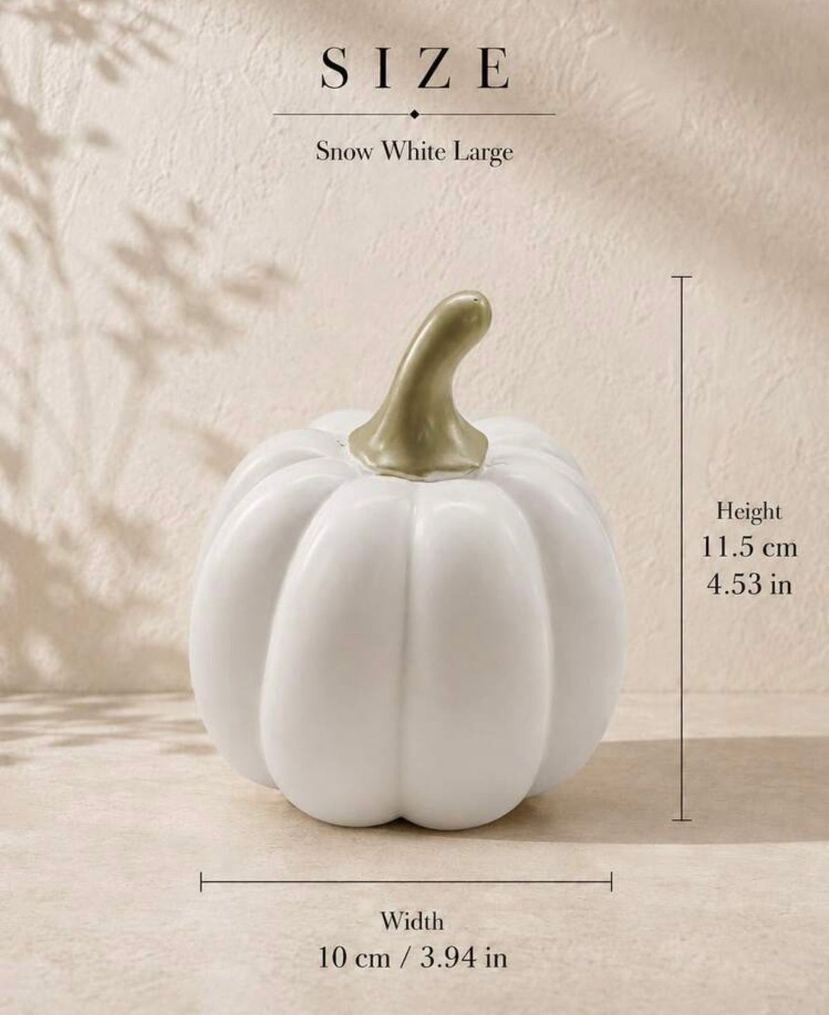 Ceramic Pumpkin Ornament with Gold Stem | Autumn Harvest Home Decor
