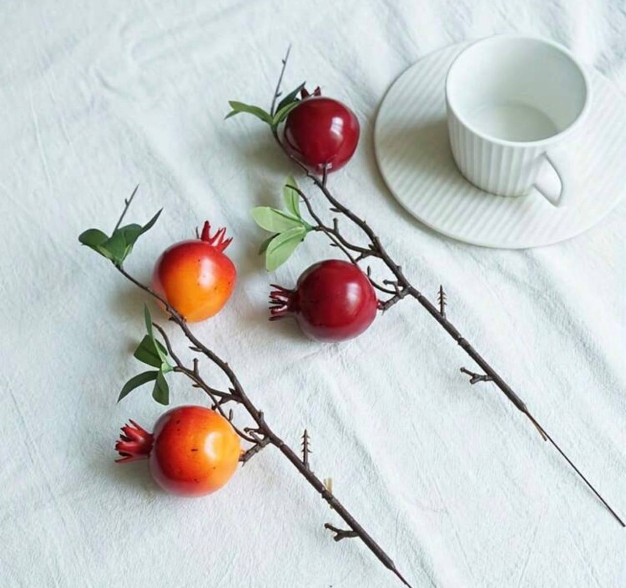 Artificial Pomegranate Branch Stems (5 pieces)