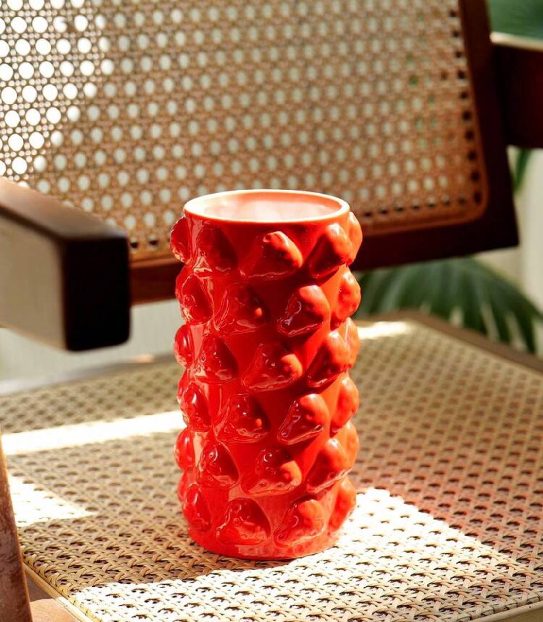 Textured Fruit Ceramic Vase