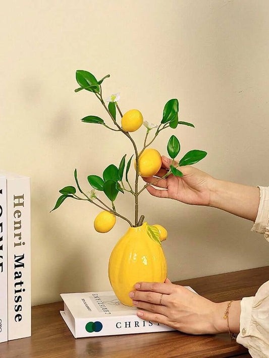 lemon shaped ceramic vase yellow decorative home decor Lebanon