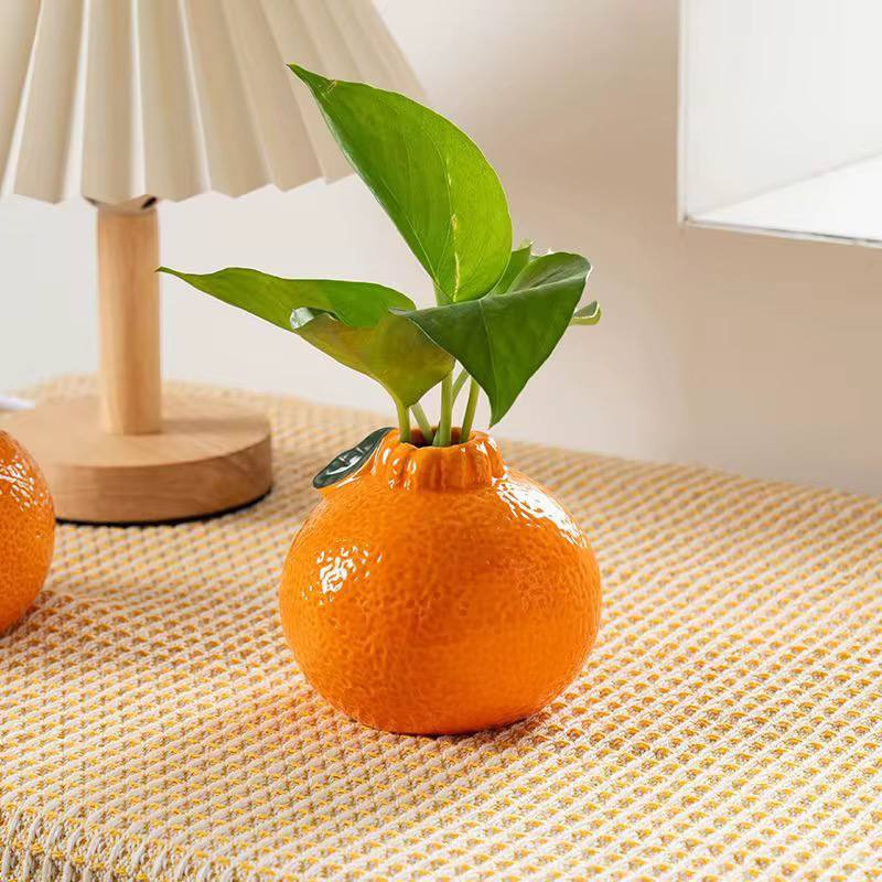 orange shaped ceramic vase textured decorative home decor Lebanon