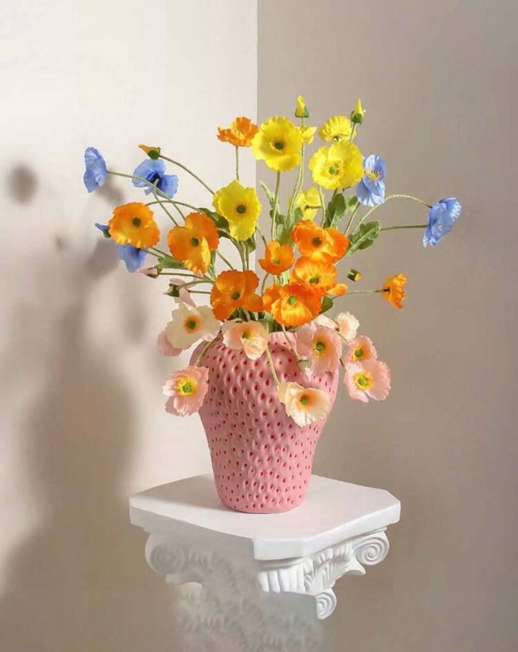 pink strawberry shaped ceramic vase textured home decor Lebanon