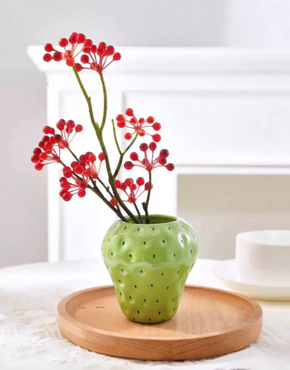 small green strawberry vase 9.7cm ceramic home decor Lebanon
